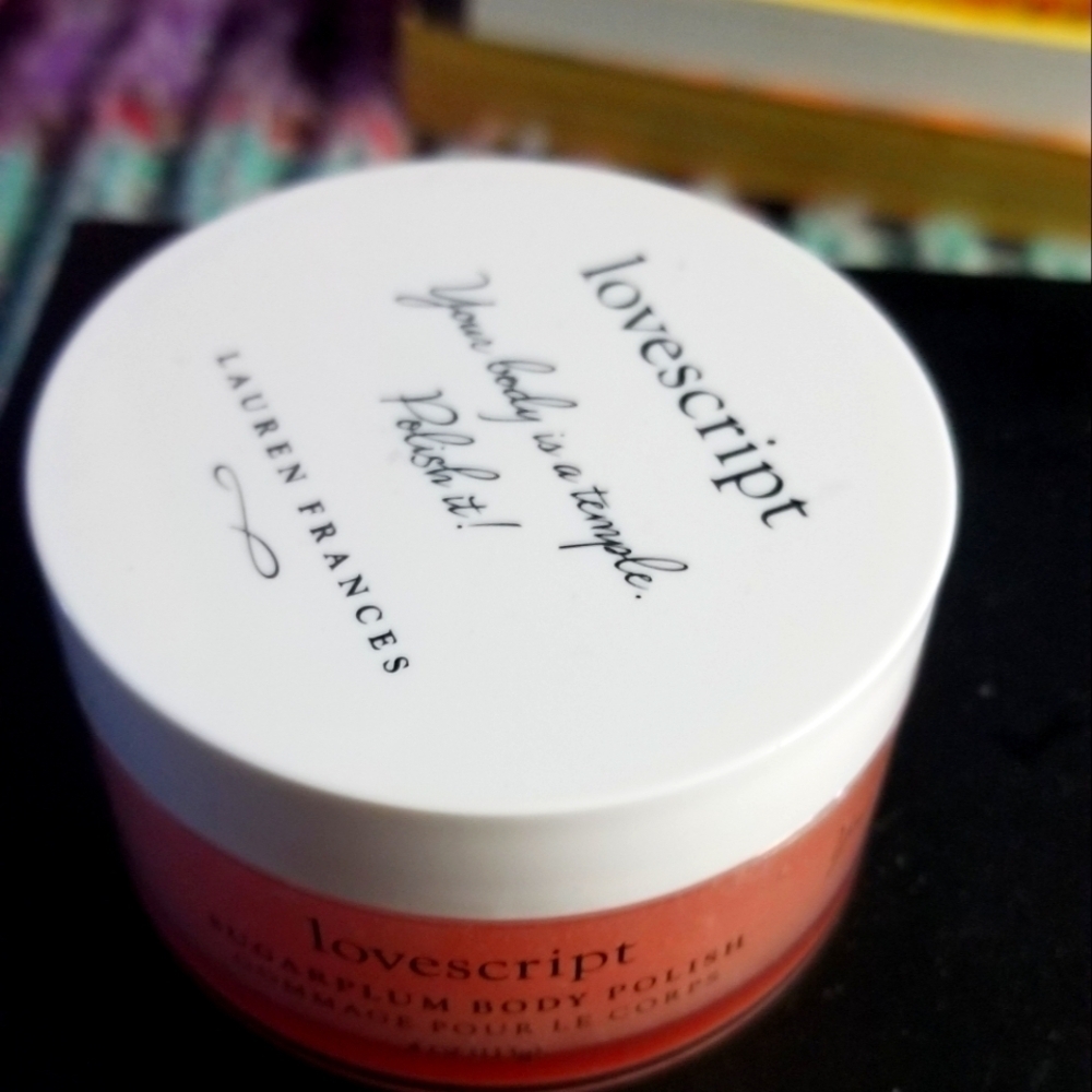 Love script by  Lauren Francis body polish
